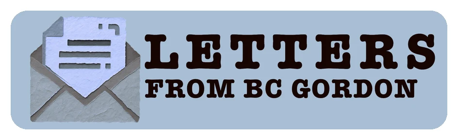 Letters from BC Gordon sticker